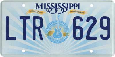 MS license plate LTR629