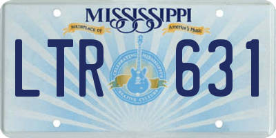 MS license plate LTR631