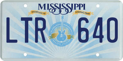 MS license plate LTR640