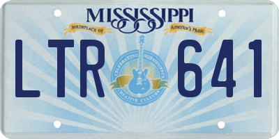 MS license plate LTR641