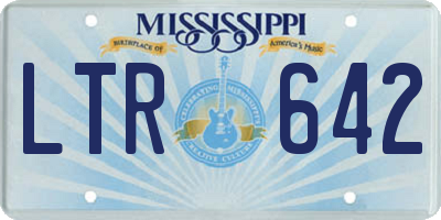 MS license plate LTR642