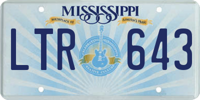 MS license plate LTR643