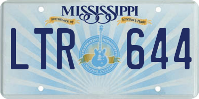 MS license plate LTR644