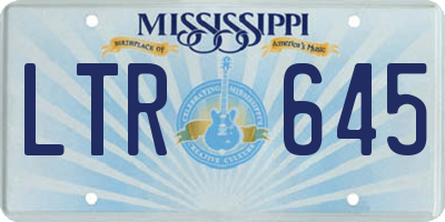 MS license plate LTR645