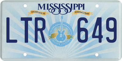 MS license plate LTR649