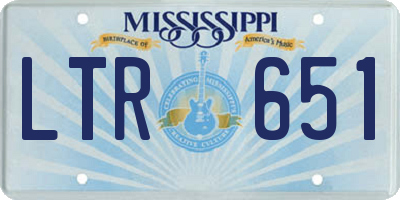 MS license plate LTR651
