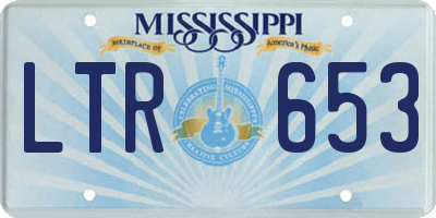 MS license plate LTR653
