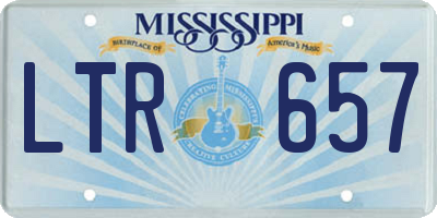MS license plate LTR657