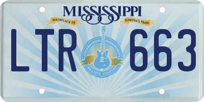 MS license plate LTR663