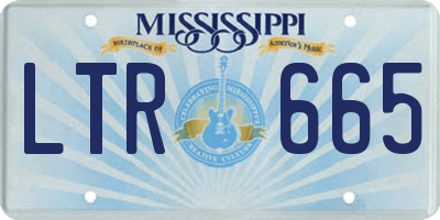 MS license plate LTR665