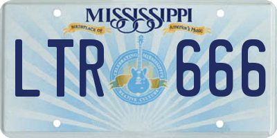 MS license plate LTR666