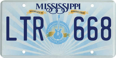 MS license plate LTR668