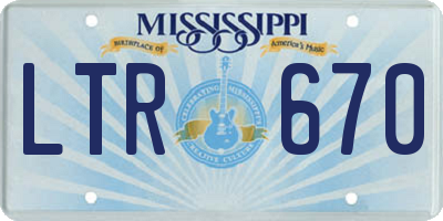 MS license plate LTR670