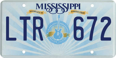 MS license plate LTR672