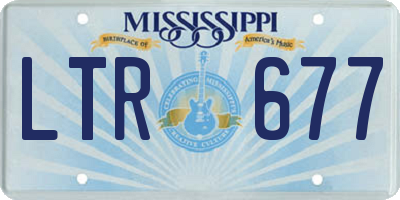 MS license plate LTR677