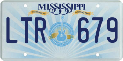 MS license plate LTR679