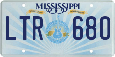 MS license plate LTR680