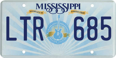 MS license plate LTR685