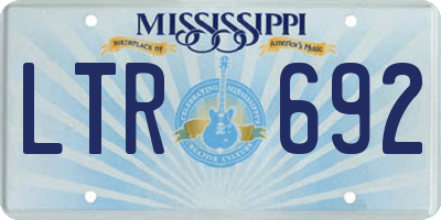 MS license plate LTR692