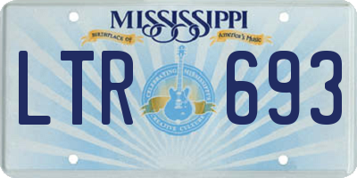 MS license plate LTR693