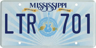 MS license plate LTR701