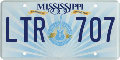 MS license plate LTR707