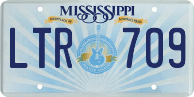 MS license plate LTR709