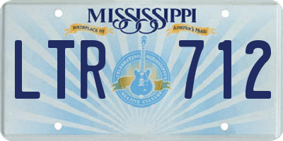 MS license plate LTR712