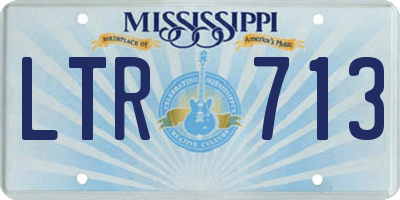 MS license plate LTR713