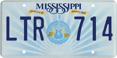 MS license plate LTR714