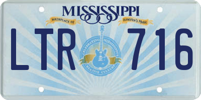 MS license plate LTR716