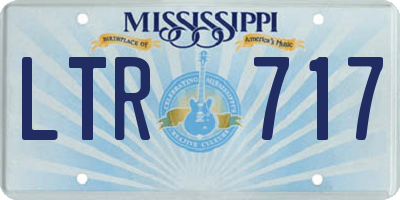 MS license plate LTR717