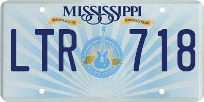 MS license plate LTR718