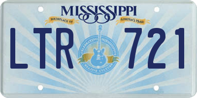 MS license plate LTR721