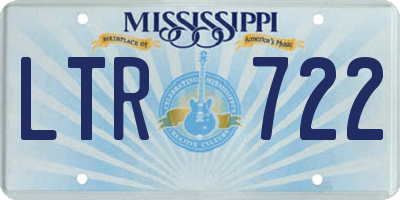 MS license plate LTR722