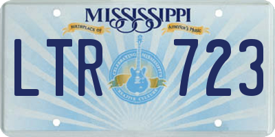 MS license plate LTR723
