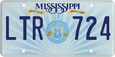 MS license plate LTR724