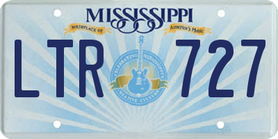 MS license plate LTR727