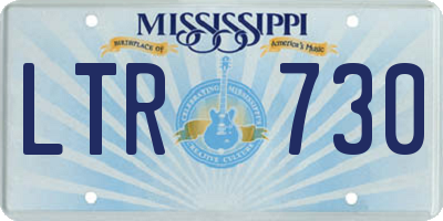 MS license plate LTR730
