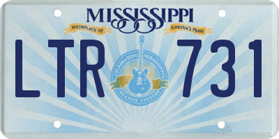 MS license plate LTR731
