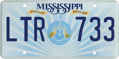 MS license plate LTR733