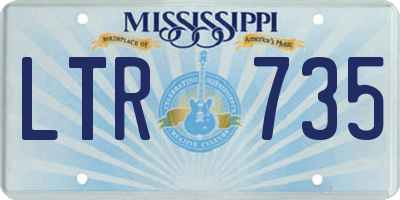 MS license plate LTR735