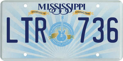 MS license plate LTR736