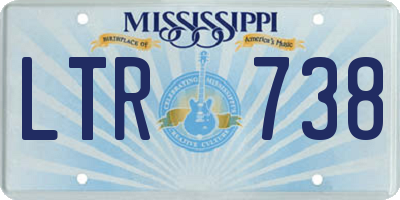 MS license plate LTR738