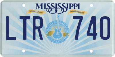 MS license plate LTR740