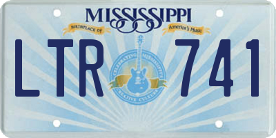 MS license plate LTR741
