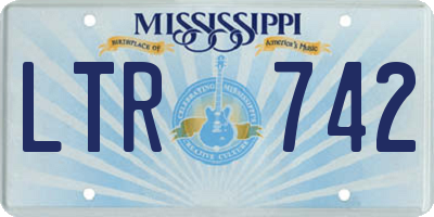 MS license plate LTR742