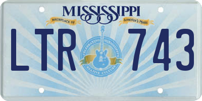 MS license plate LTR743
