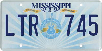 MS license plate LTR745