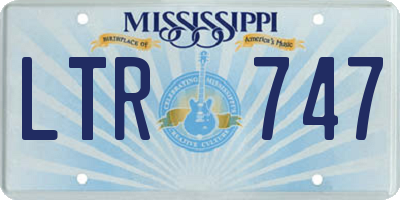 MS license plate LTR747